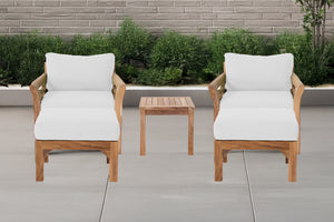 5 pc Monterey Teak Club Chair Chat Group. Sunbrella Cushion.