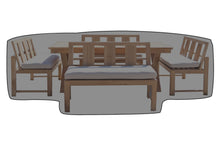 5 pc Newport Teak Back Bench Dining Set with Expansion Table WeatherMAX Outdoor Weather Cover