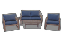 5 pc Newport Teak Loveseat Seating Group with 42" Coffee Table WeatherMAX Outdoor Weather Cover
