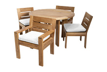 5 pc Pacific Teak Dining Set with 48" Round Dining Table