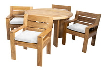 5 pc Pacific Teak Dining Set with 60" Round Dining Table