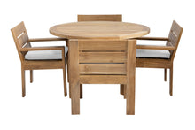 5 pc Pacific Teak Dining Set with 60" Round Dining Table