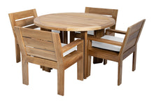 5 pc Pacific Teak Dining Set with 60" Round Dining Table