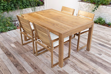 5 pc Venice Teak Arm Dining Set with 59" Rectangular Dining Table