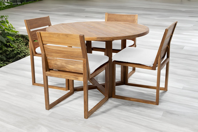 5 pc Venice Teak Dining Set with 48