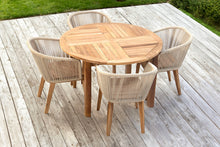 5 pc Westlake Rope & Teak Outdoor Dining Set with 48" Round Table