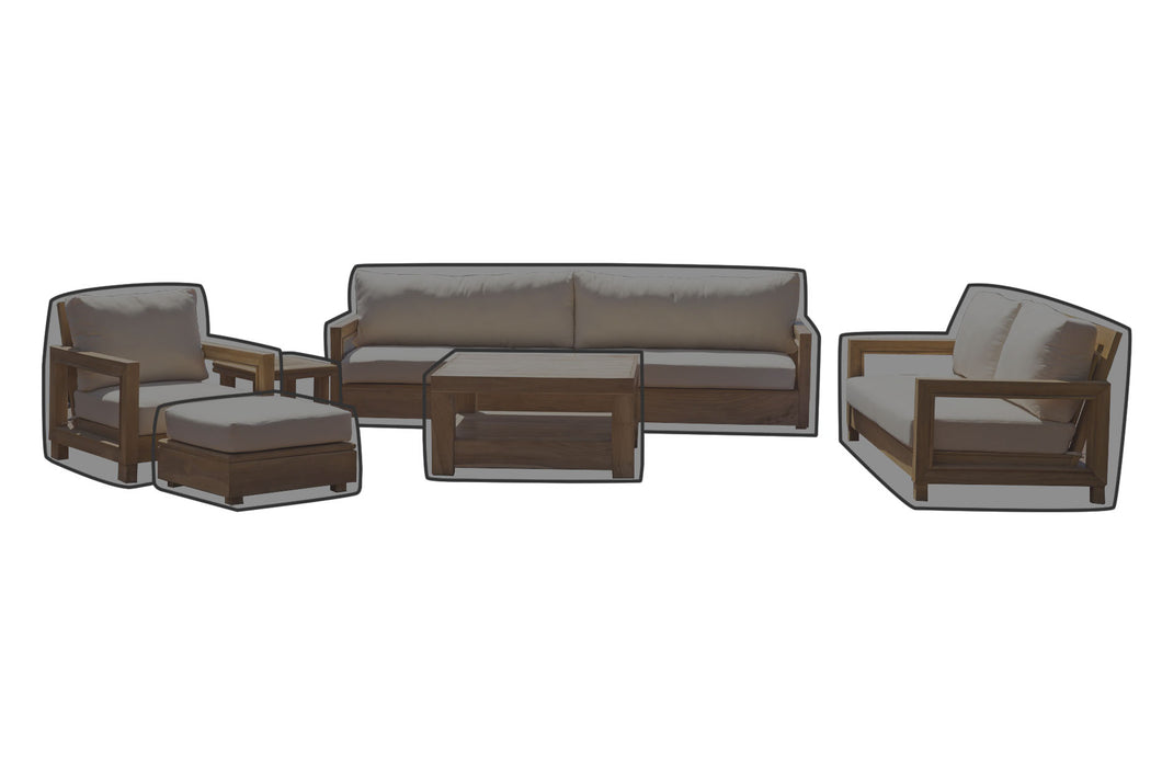 6 pc Chatsworth Teak Deep Seating Deluxe Sofa with 36