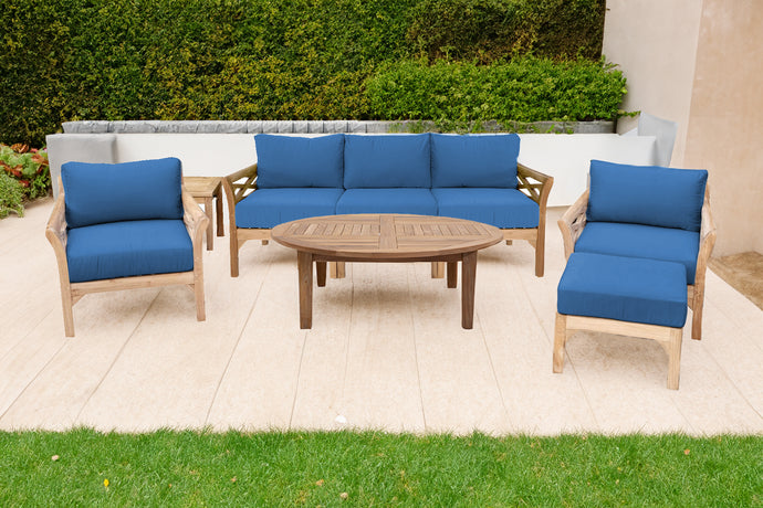 6 pc Monterey Teak Seating Group with 52