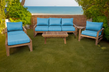 6 pc Newport Teak Seating Group with 42" Coffee Table. Sunbrella Cushion.