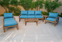 6 pc Newport Teak Seating Group with 42" Coffee Table. Sunbrella Cushion.