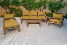 6 pc Newport Teak Seating Group with 42" Coffee Table. Sunbrella Cushion.