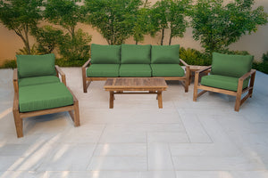 6 pc Newport Teak Seating Group with 42" Coffee Table. Sunbrella Cushion.