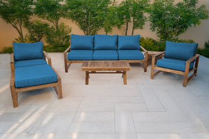 6 pc Newport Teak Seating Group with 42" Coffee Table. Sunbrella Cushion.