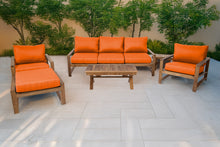 6 pc Newport Teak Seating Group with 42" Coffee Table. Sunbrella Cushion.