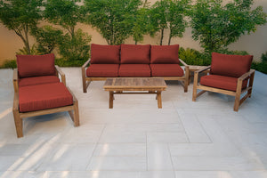 6 pc Newport Teak Seating Group with 42" Coffee Table. Sunbrella Cushion.