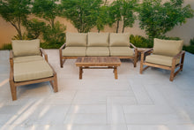 6 pc Newport Teak Seating Group with 42" Coffee Table. Sunbrella Cushion.