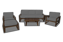 6 pc Newport Teak Seating Group with 42" Coffee Table WeatherMAX Outdoor Weather Cover