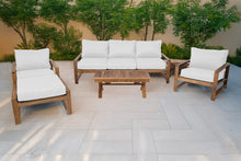 6 pc Newport Teak Seating Group with 42" Coffee Table. Sunbrella Cushion.