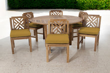 7 pc Monterey Teak Dining Set with 60" Round Dining Table