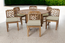 7 pc Monterey Teak Dining Set with 60" Round Dining Table