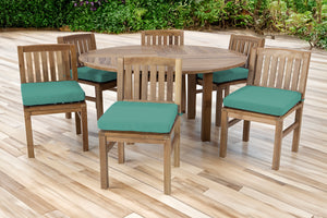 7 pc Huntington Teak Dining Set with 60" Round Dining Table