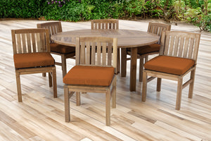 7 pc Huntington Teak Dining Set with 60" Round Dining Table