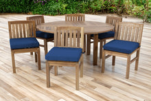 7 pc Huntington Teak Dining Set with 60" Round Dining Table