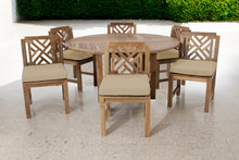 7 pc Monterey Teak Dining Set with 60" Round Dining Table