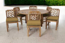 7 pc Monterey Teak Dining Set with 60" Round Dining Table