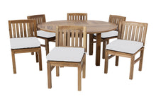 7 pc Huntington Teak Dining Set with 60" Round Dining Table