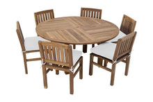 7 pc Huntington Teak Dining Set with 60" Round Dining Table