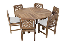 7 pc Monterey Teak Dining Set with 60" Round Dining Table