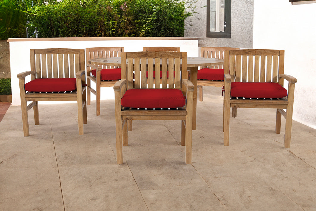 7 pc Huntington Teak Arm Dining Set with 60