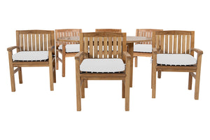 7 pc Huntington Teak Dining Set with 60" Round Dining Table