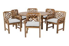 7 pc Monterey Teak Dining Set with 60" Round Dining Table