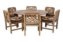 7 pc Monterey Teak Dining Set with 60" Round Dining Table