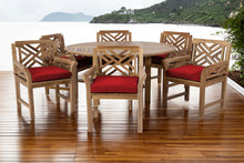 7 pc Monterey Teak Dining Set with 60" Round Dining Table