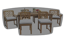 7 pc Monterey Teak Dining Set with 72" Rectangle Dining Table WeatherMAX Outdoor Weather Cover