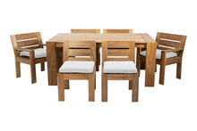 7 pc Pacific Teak Dining Set with 42" x 72" Rectangular Dining Table