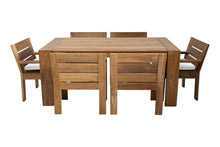 7 pc Pacific Teak Dining Set with 42" x 72" Rectangular Dining Table