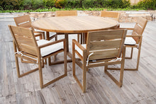 7 pc Venice Teak Dining Set with 60" Round Dining Table