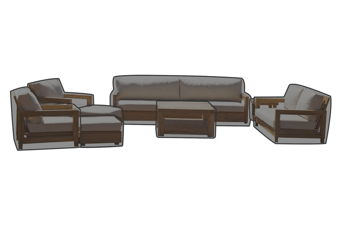 8 pc Chatsworth Teak Deep Seating Deluxe Sofa with 36