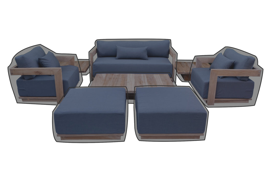 8 pc Hermosa Teak Deep Seating Loveseat 49