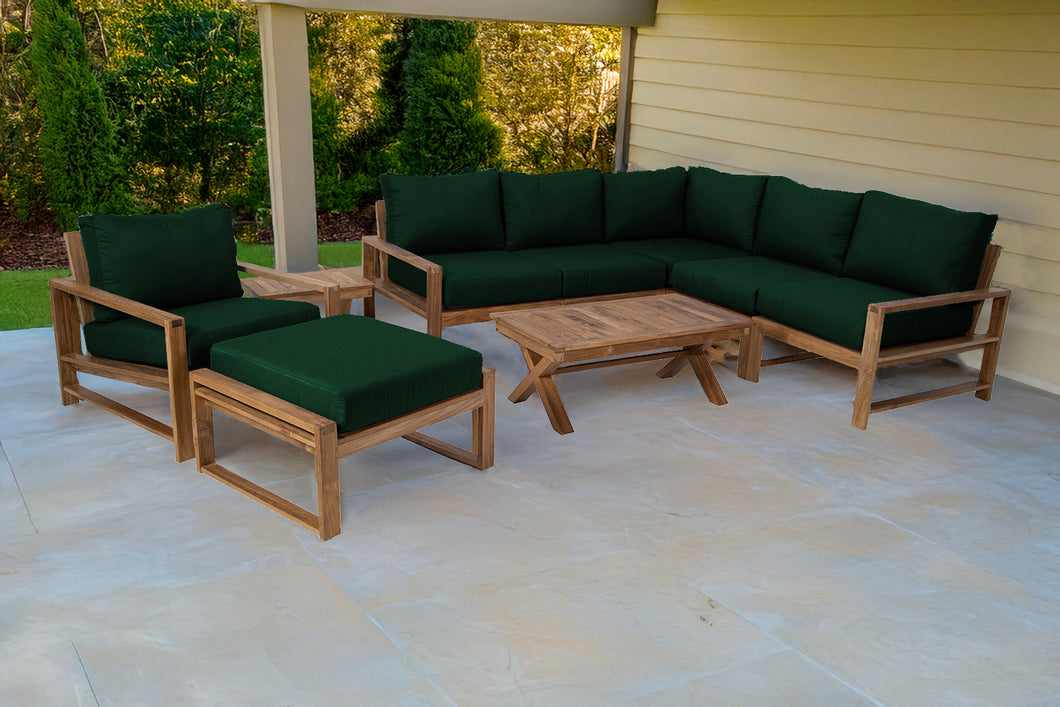 9 pc Newport Teak Sectional Set with 42