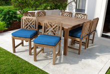 9 pc Monterey Teak Dining Set with 64" Square Dining Table