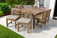 9 pc Monterey Teak Dining Set with 64" Square Dining Table