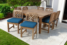 9 pc Monterey Teak Dining Set with 64" Square Dining Table