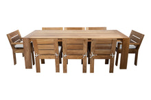 9 pc Pacific Teak Dining Set with 42" x 96" Rectangular Dining Table