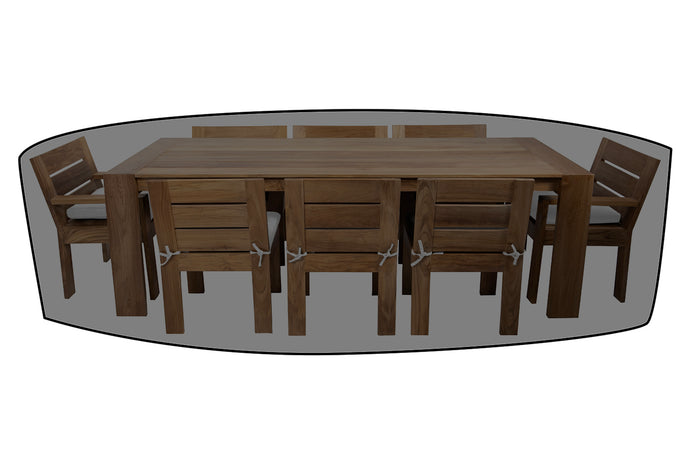 9 pc Pacific Teak Dining Set with 42