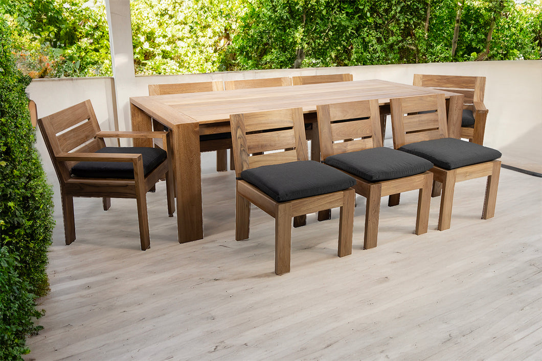 9 pc Pacific Teak Dining Set with 42